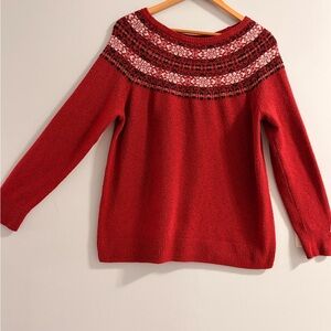 Croft & Barrow Red Fair Isle Women's Sweater